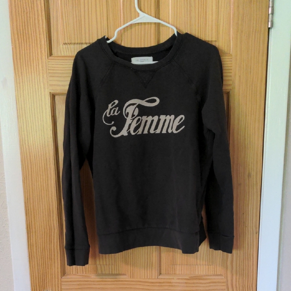 La Femme Black Sweatshirt from Anthro
